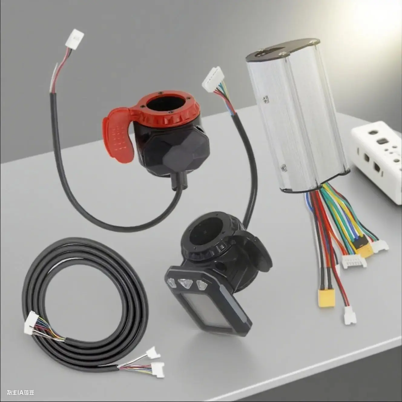 

For 5.5in -Carbon Fiber Scooter 24/36V Controller Set LCD Monitor + Brake Kit 250W Responsive Performance Color-Coded Cables