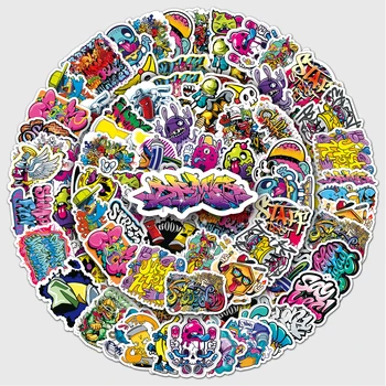 50Pcs 낙서 시리즈 만화 귀여운 방수 스티커 스케이트 보드 스노우 보드 레트로 비닐 스티커