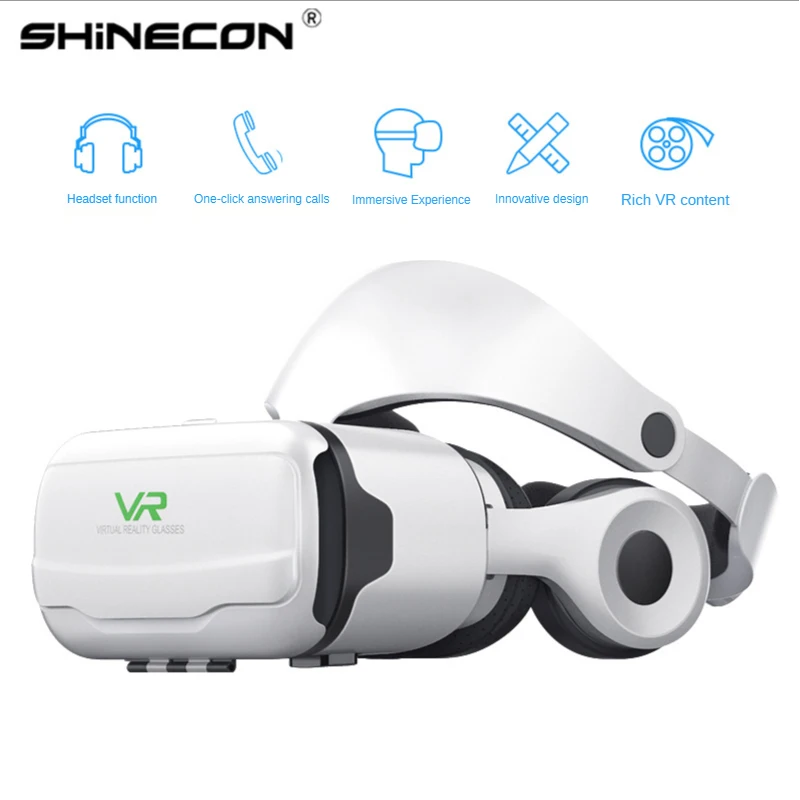 VR Glasses Virtual Reality 3D Headset Helmet For Android iPhone Smartphone Mobile Phone With Controller Game Wirth Real Goggles