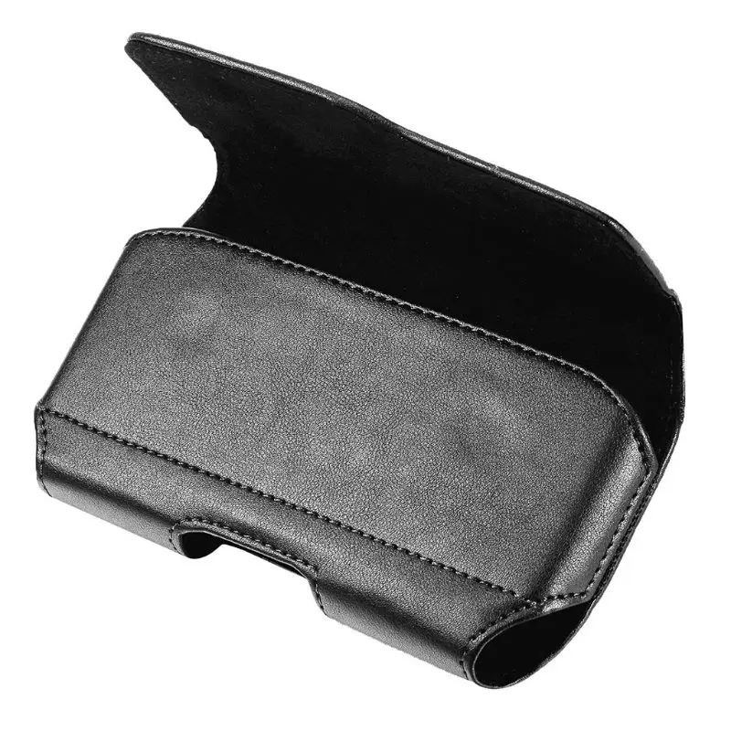 Cinto couro horizontal para estojo coldre bolsa suporte telefone para homens trave