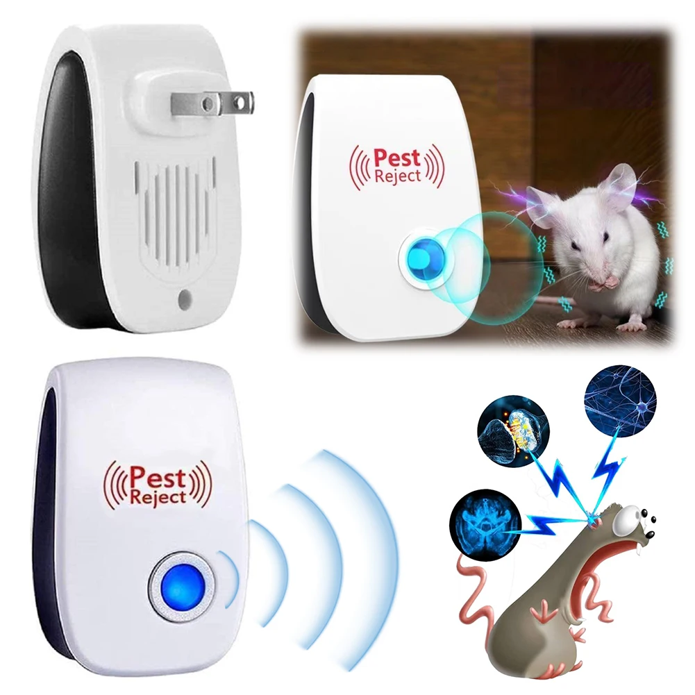 6-teiliger Ultraschall-Schädlingsvertreiber, Insektenvertreiber, große Reichweite, Schädlings- und Insektenabschreckung, multifunktional, für Zuhause, Büro, Hotel