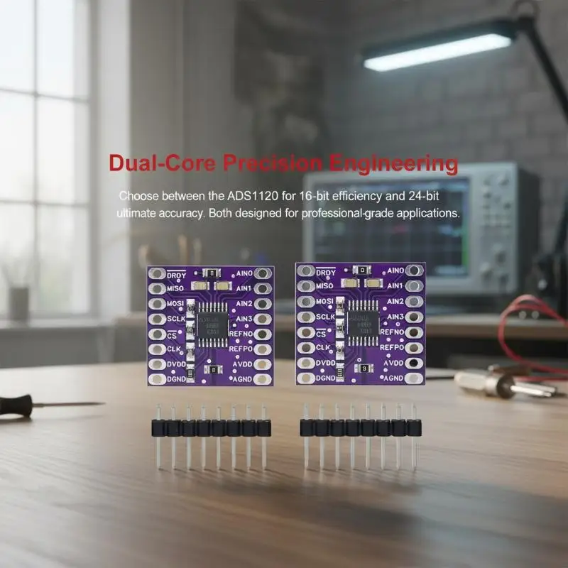 1 Set I2C Low Power 24 Bit Analog-to-Digital Converter ADS1120/ADS1220 ADC 16 Bit 24 Bit Converter Module
