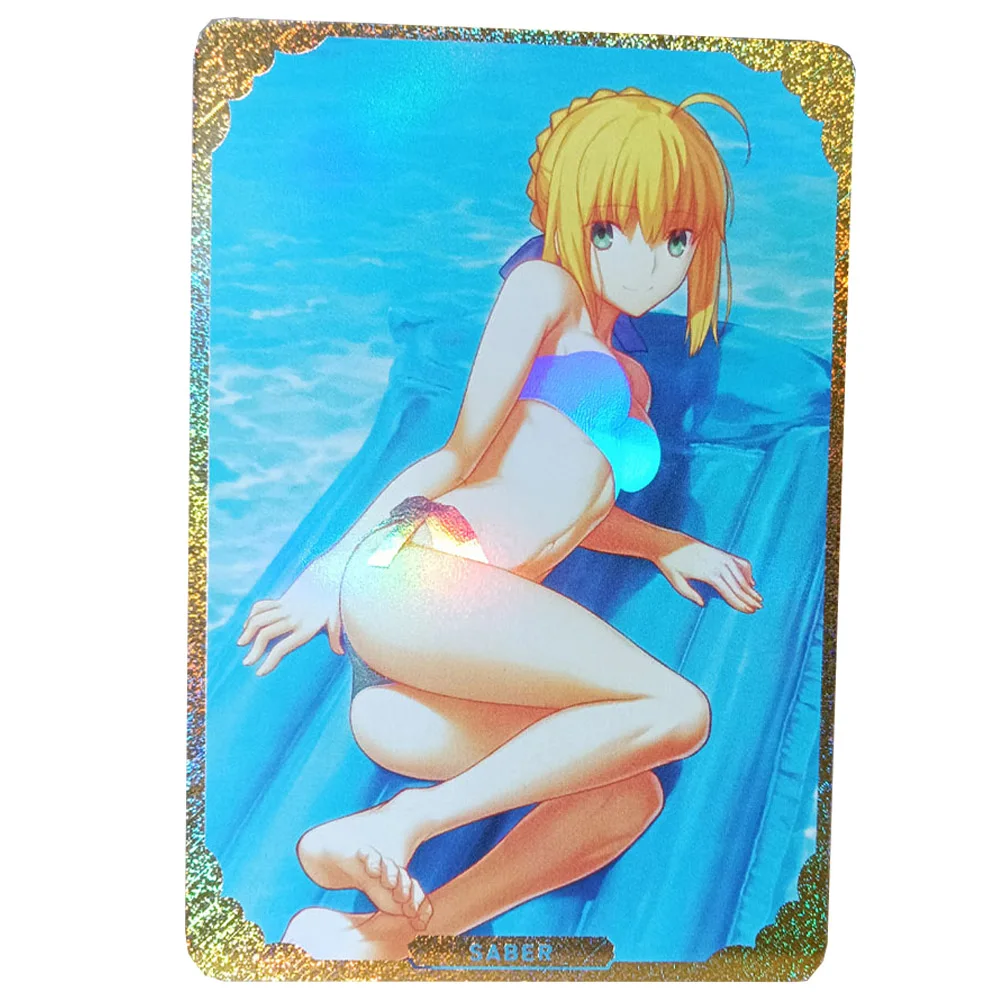 Genshin Impact Honkai Star Rail DIY Kitagawa Marin Keqing ganyu shenhe liuying Gold Sand Glitter texture collectible card