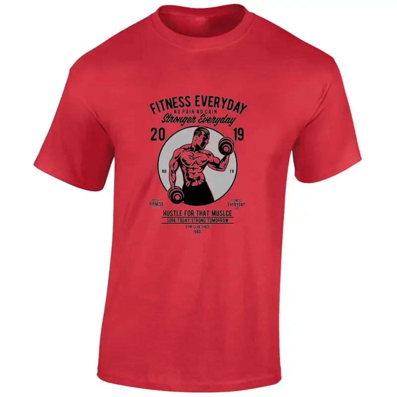 FITNESS EVERYDAY MENS T SHIRT GYM TRAINING TOP BODYBUILDING WEIGHTS TOP