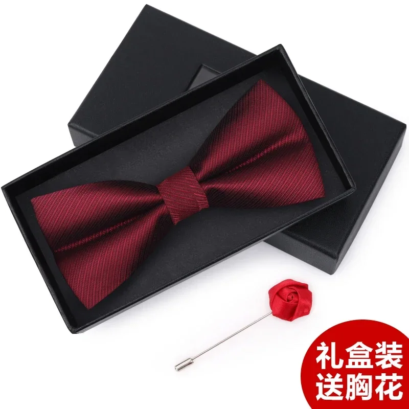 

Bow tie male wedding bridegroom best man red suit shirt British brotherhood Korean bow female gift box