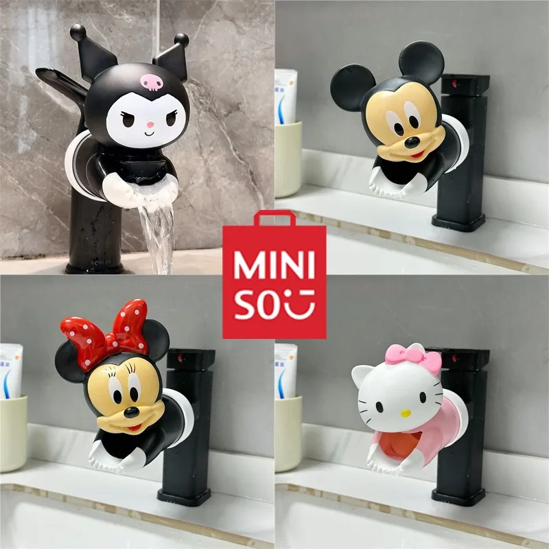 Miniso-extensor de grifo de Hello Kitty y Mickey para niños, accesorios de cocina de dibujos animados, ayuda a lavarse las manos, extensor de grifo