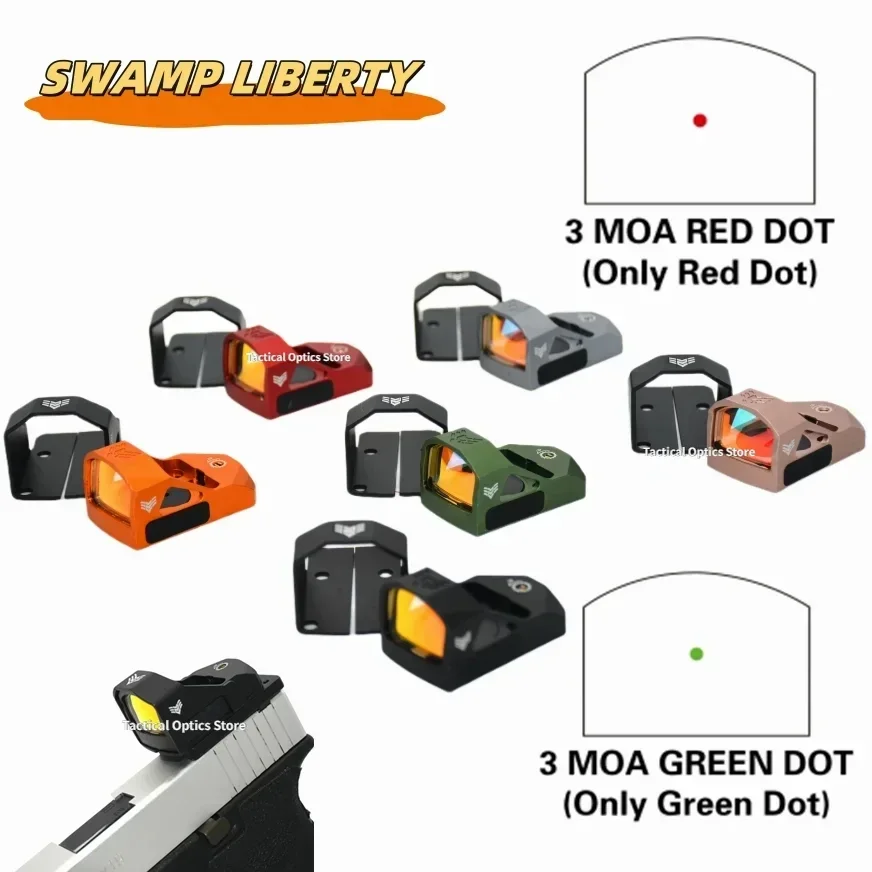 Swampfox Liberty Compact RMR Reflex Red Dot Made of 6063 aluminum alloy CNC material multi-layer lens for Glock