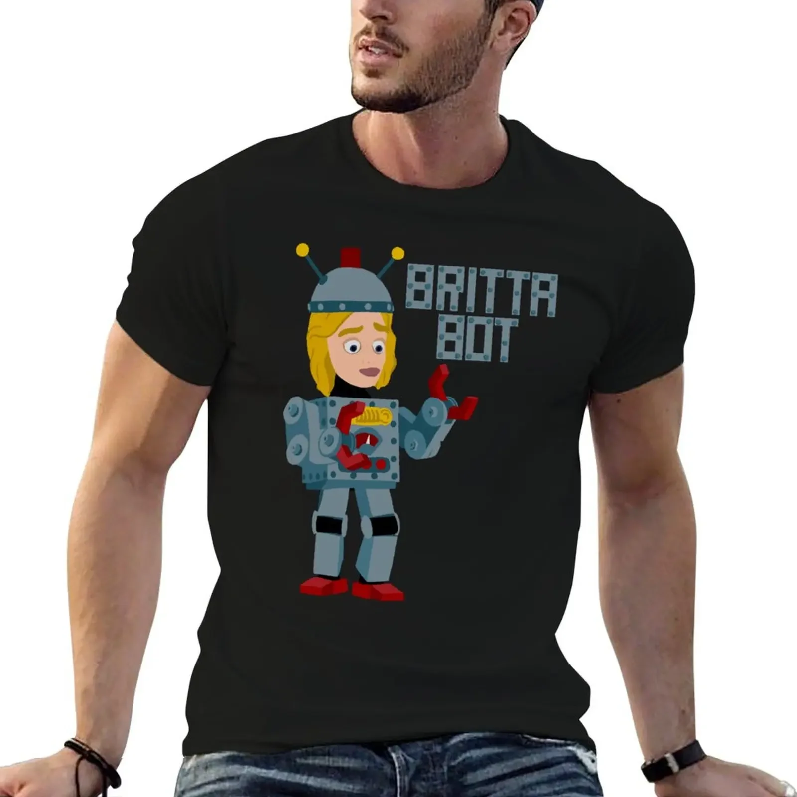 Britta Bot (Community TV Show) T-Shirt customizeds man t shirt anime t shirts mens white t shirts