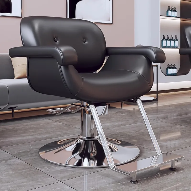 

White Dining Hair Salon Chair Modern Stainless Steel Leisure Armchairs for Barber Shop Living Room Garden Furniture Home Design