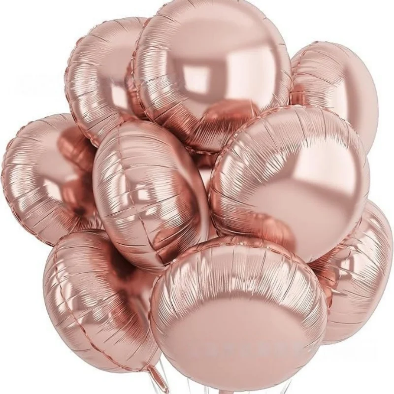 

10/20pcs 18inch Rose Gold Circular Foil Balloons Round Helium Balloon for Birthday Wedding Anniversary Party Decoration Globos