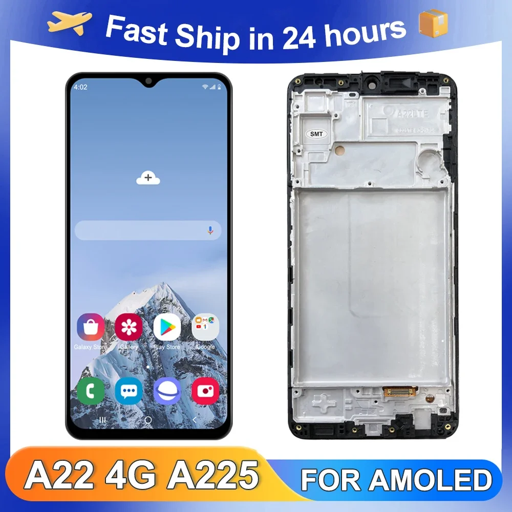 A22 4G 6.4''For Samsung For AMOLED A225 A225F/DS A225M A225M/DS LCD Display Touch Screen Digitizer Assembly Replacement