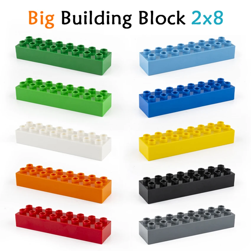 

Large Particle Building Block 18/8/4pcs Components with Big 2x8 DIY Educational Puzzle Assembly Building Block Wall Scene