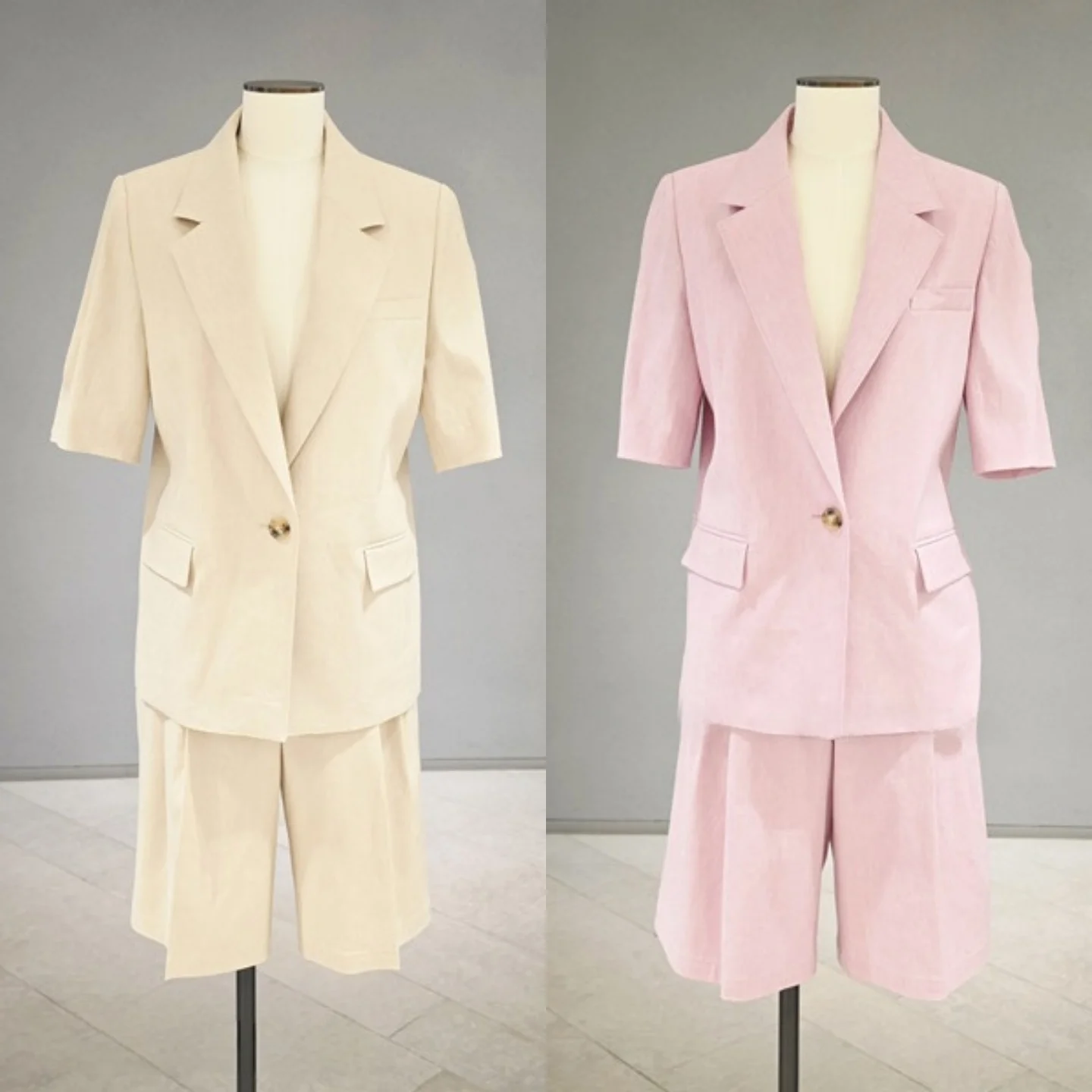 

Business Casual Short Sleeve Suit Waist Belt Shorts Set Pleated Commute Versatile Personality Top Coat Western Style Short Pants