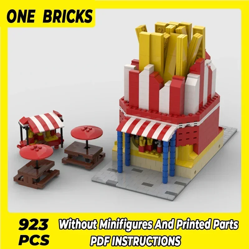 Moc Building Bricks City Street View Model French Fries Stand Technology Modular Blocks Gifts Christmas Toys DIY Sets Assembly