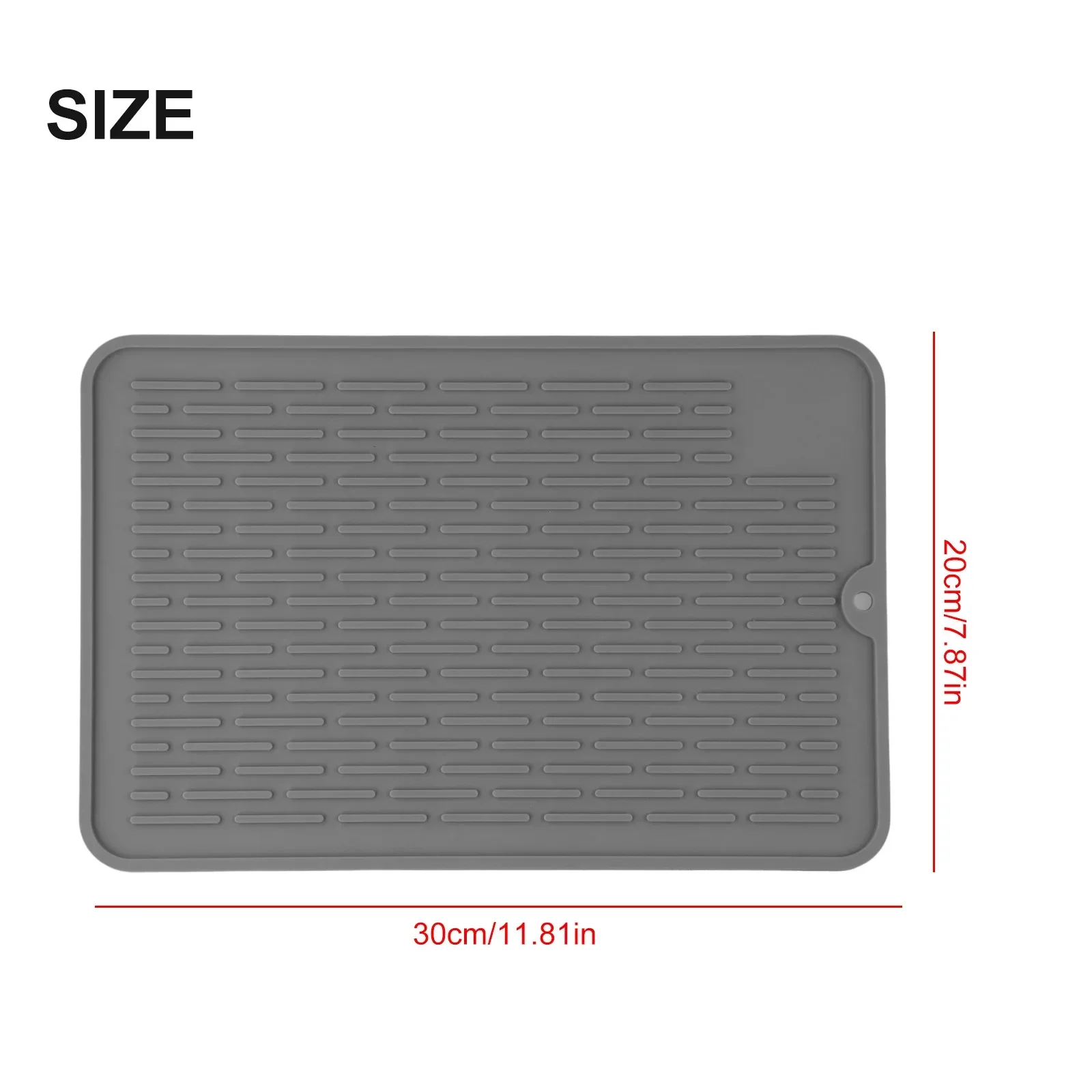 30x20x0.5CM Silicone Dish Drying Mat Board Bowl Dish Drying Mat Sink Drainer Large Heat Resistant Table Trivet Kitchen Tool image 2