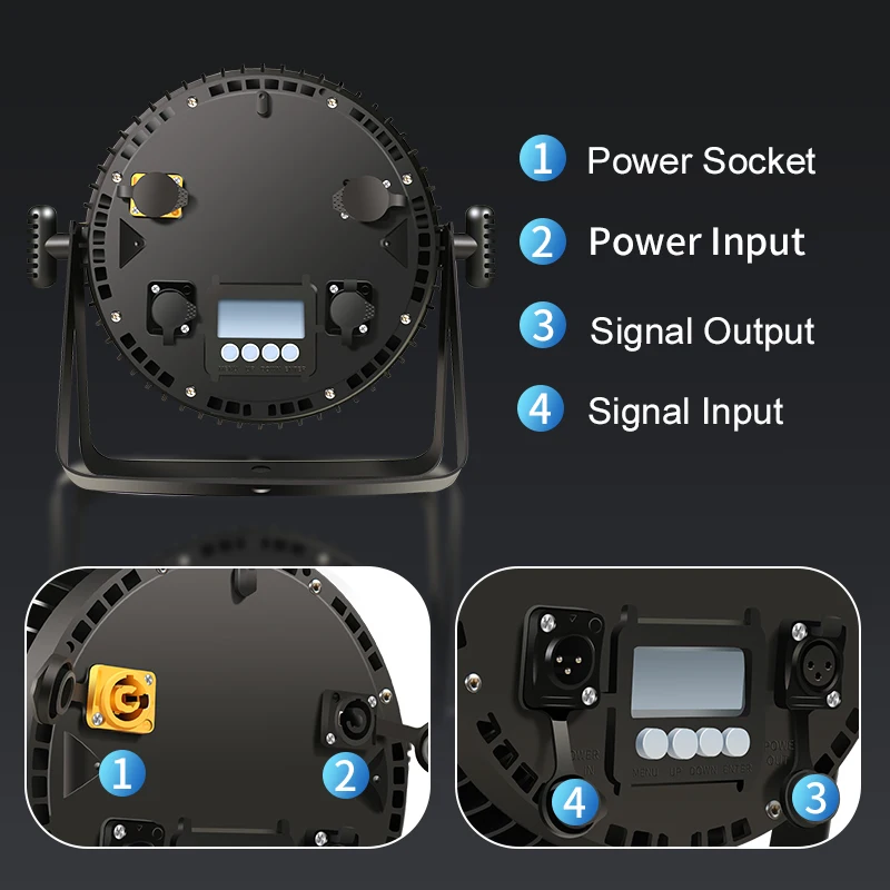 18x18W IP65 Waterproof Par Light RGBW/ RGBWAUV Outdoor DMX Control DJ Disco Wedding Church Stage Spotlight