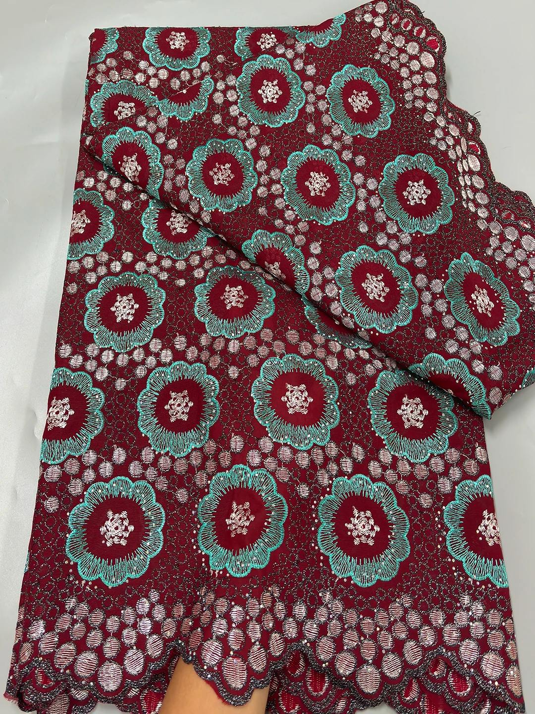 Latest African 100% Cotton Lace Fabric 2025 High Quality African Swiss Voile Lace In Switzerland  Fabric For Women Party Dress