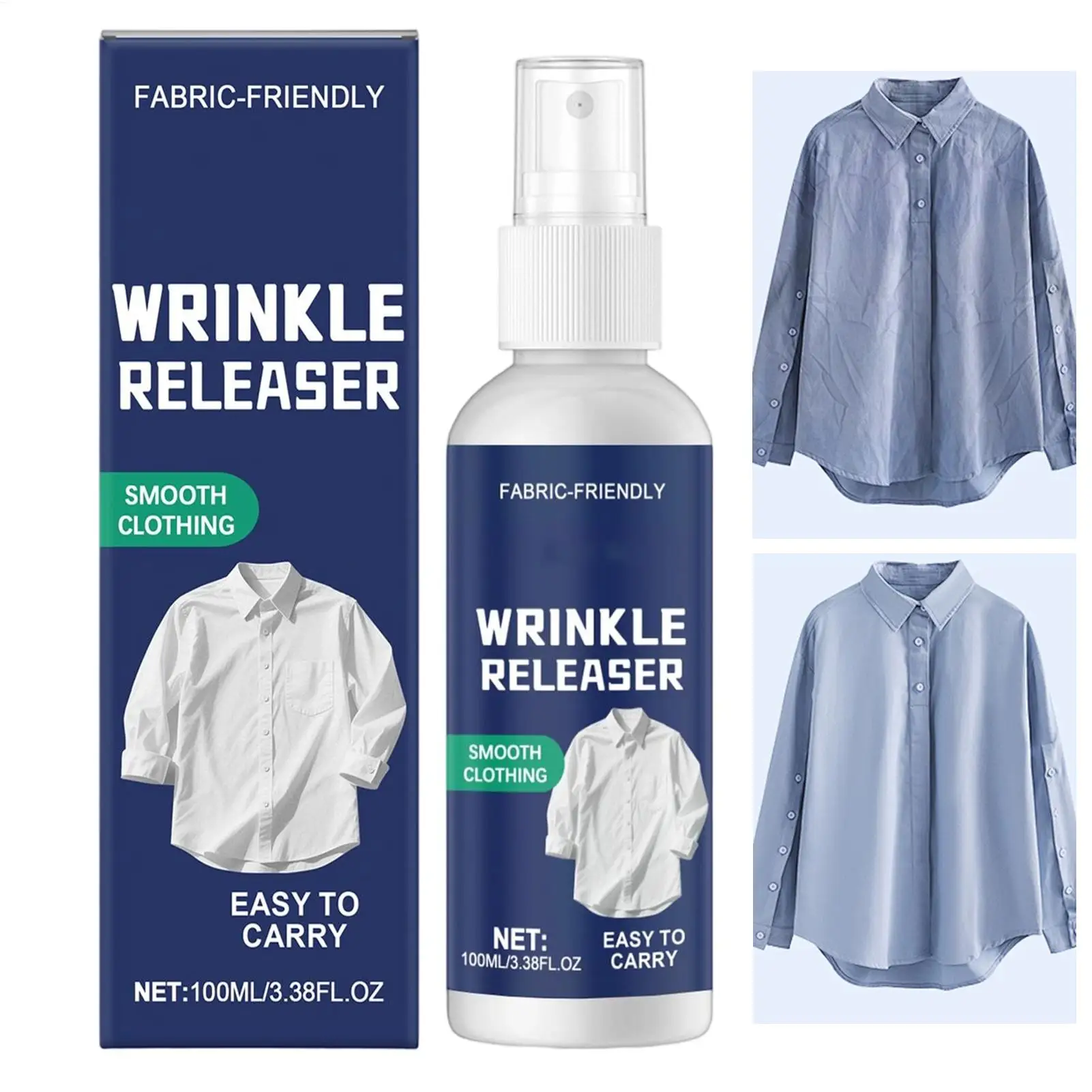 Spray antisónico de secado rápido para liberar arrugas, 100ml, Spray para planchar ropa, portátil, tamaño de viaje, ayuda para planchar, fácil cuidado de la tela