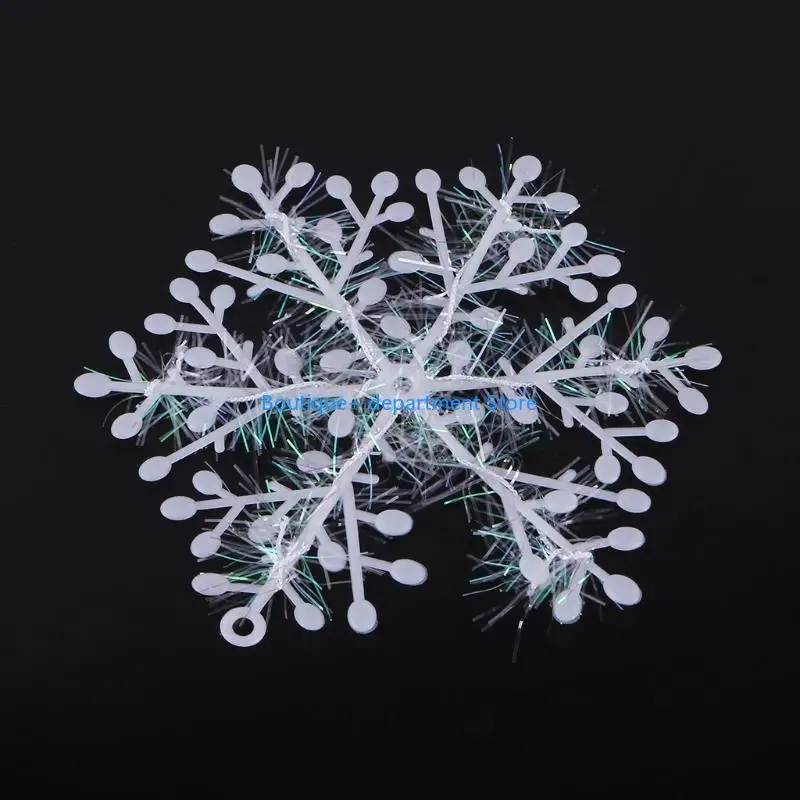 E1PD 3 pcs White Snowflake Ornaments Christmas Tree Deco Festival Decortion