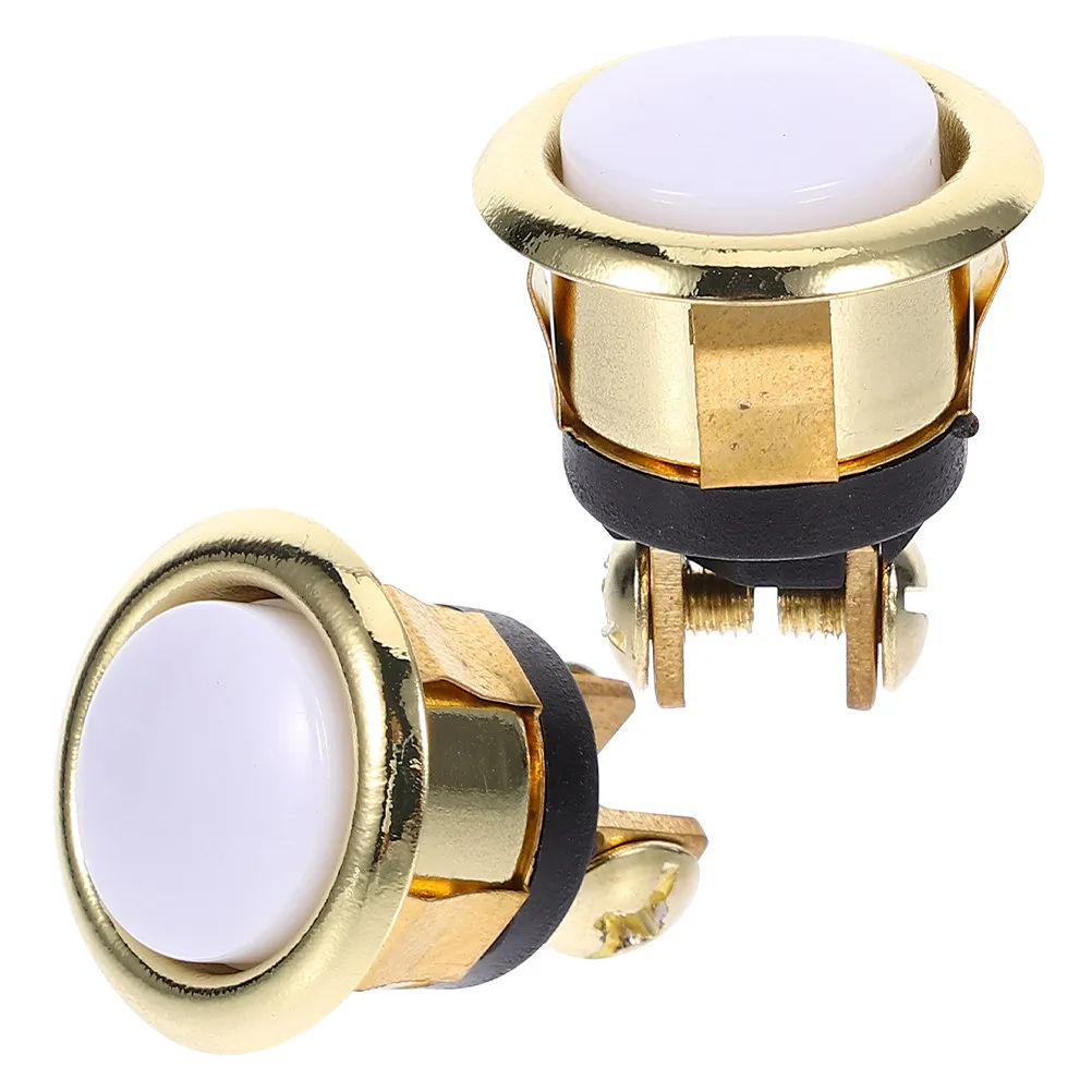

2Pcs Retro Lighted Doorbell Button Elegant Round Design Wall Mounted Wired Push Button for Home Office Hotel Door