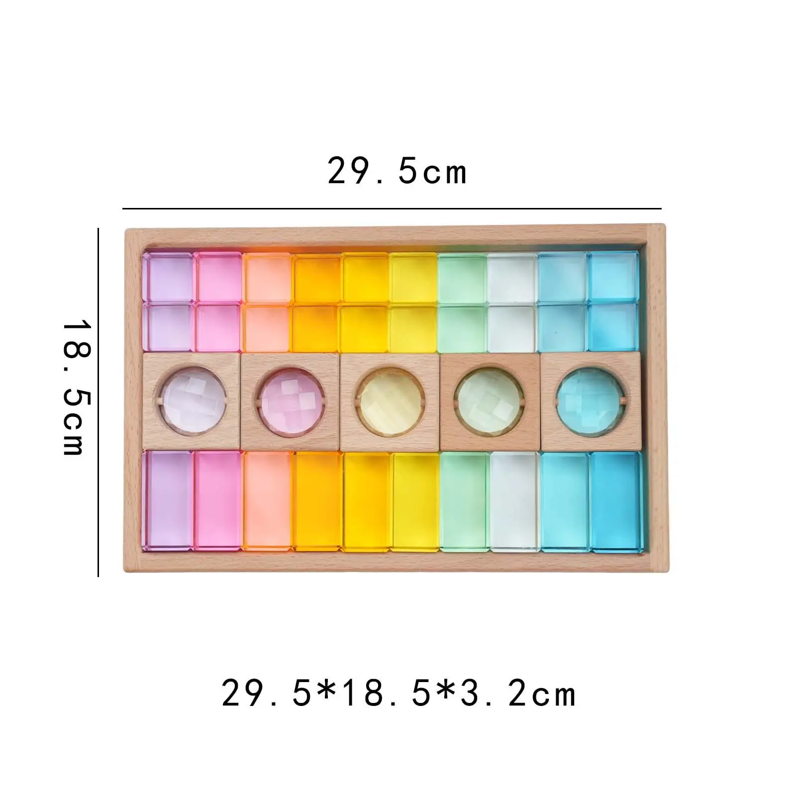 Rainbow Building Blocks Set Montessori Toys Sensory Training Toys Stacking Game for Birthday Gift Toddlers Kids Boys Girls