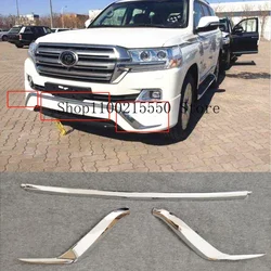 Replace Car Styling ABS Chrome Front Bumper Lip Molding Strips Trim For Toyota Land Cruiser LC200 2016-2020