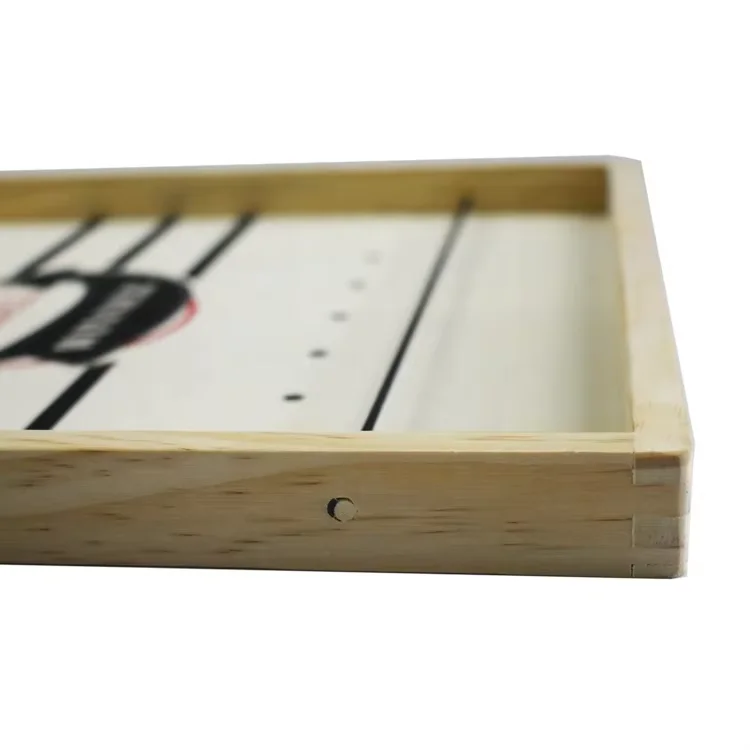 2-in-1 Wooden Ice Hockey & Chess Board Game Large Size Fast Sling Puck Game Desktop Battle Toy for Party Family Interactive Play