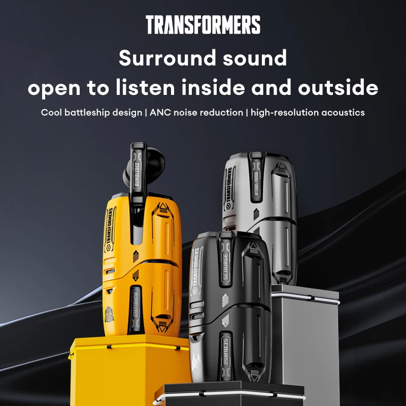 TRANSFORMERS TF-T01 PRO ANC Active Noise Reduction Wireless Earphone Low Latency HD Call Bluetooth Headphone Stereo Sound Earbud