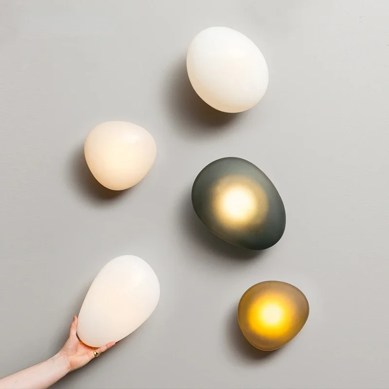 

Nordic Creative Personality Silent Style Small Wall Lamp Pebble Simple Study Living Room Wall Modeling Lamp Bedroom Bedside