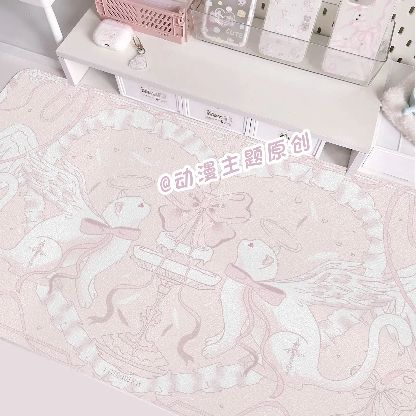 Japan Pink Girl Heart Leather Mouse Pad Non-Slip Waterproof Desk Mat Comfortable Office Gaming Mousepad Desk Mat PC Laptop Y2K