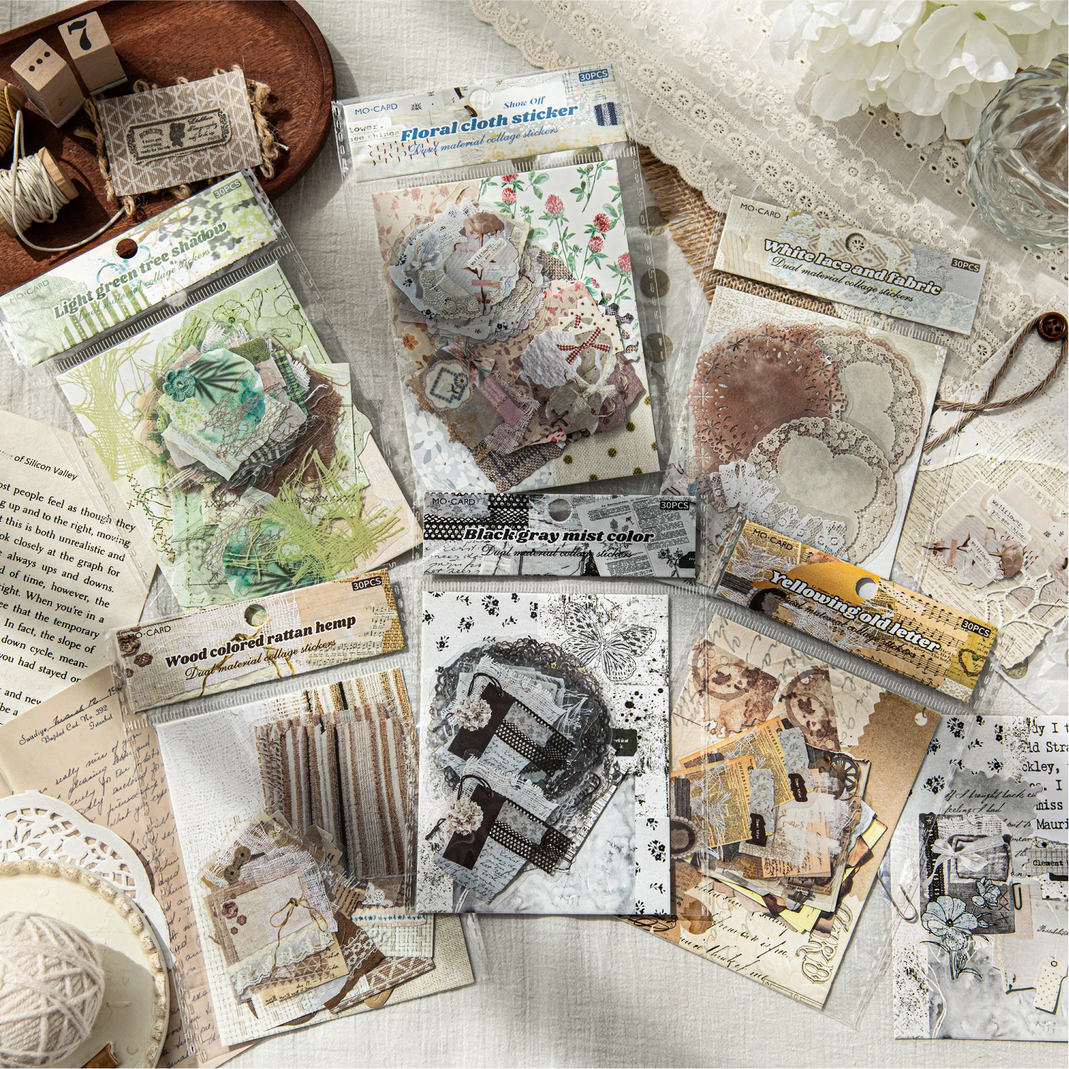 

12 упаковок/лот, серия «Коллажные острова», милая декоративная наклейка в стиле ретро