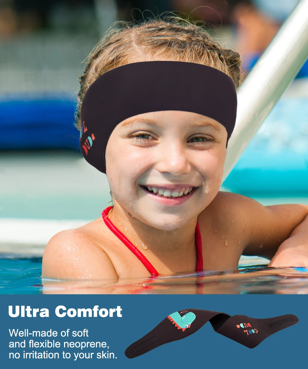 MoKo-Diadema de natación para niños, adultos, niños, bañadores lindos de neopreno, banda para el pelo de la oreja impermeable para hombres y mujeres