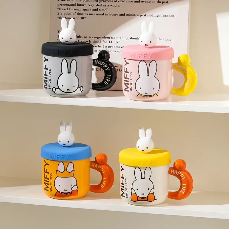 MIFFY Miffy Exquisite Ceramics Originality Mug Bring A Doll Cup Lid Household Lovely Male Female Student Office Water Cup Gift