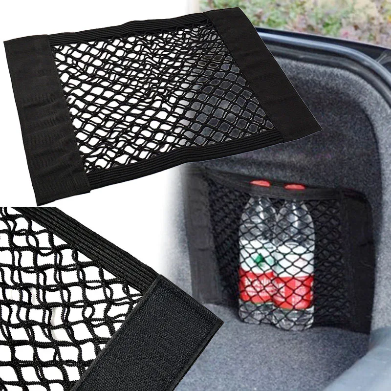 2xMesh Trunk Car Organizer Net Goods Universal Storage Rear Seat Back Stowing Tidying Auto Accessories Travel Pocket Bag Network