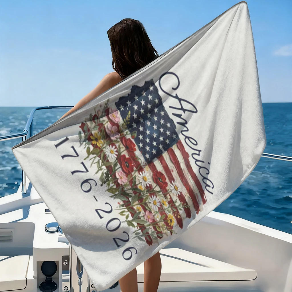 250th American Anniversary Celebration Beach Towel Large Towel Super Absorbent Suitable for Beach Pool Summer Gift for Friends