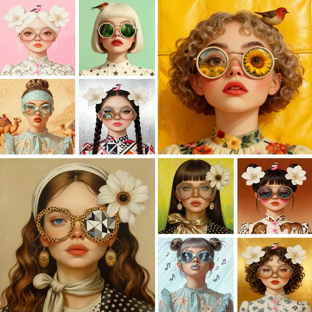 2025 New Modern Home Decor Surrealism Woman Poster Print For Office Living Room Wonderful Girl Canvas Painting Wall Art Mural
