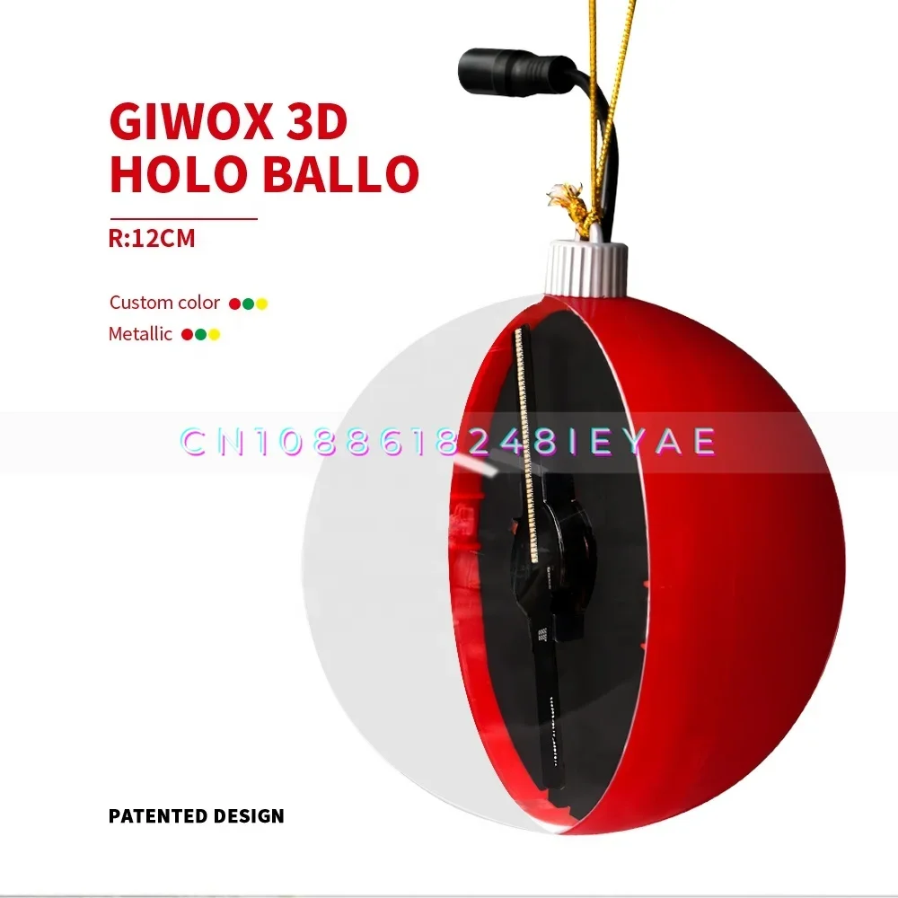 

Small Size 12 Cm 3D Hologram Projection Fan Christmas Balls Plastic for Christmas Decoration