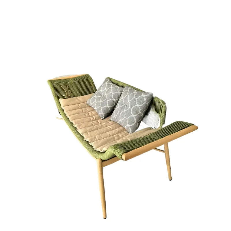 Lunch break lounge chair, green plant leisure rattan dopamine balcony green simplicity, chaise longue chair
