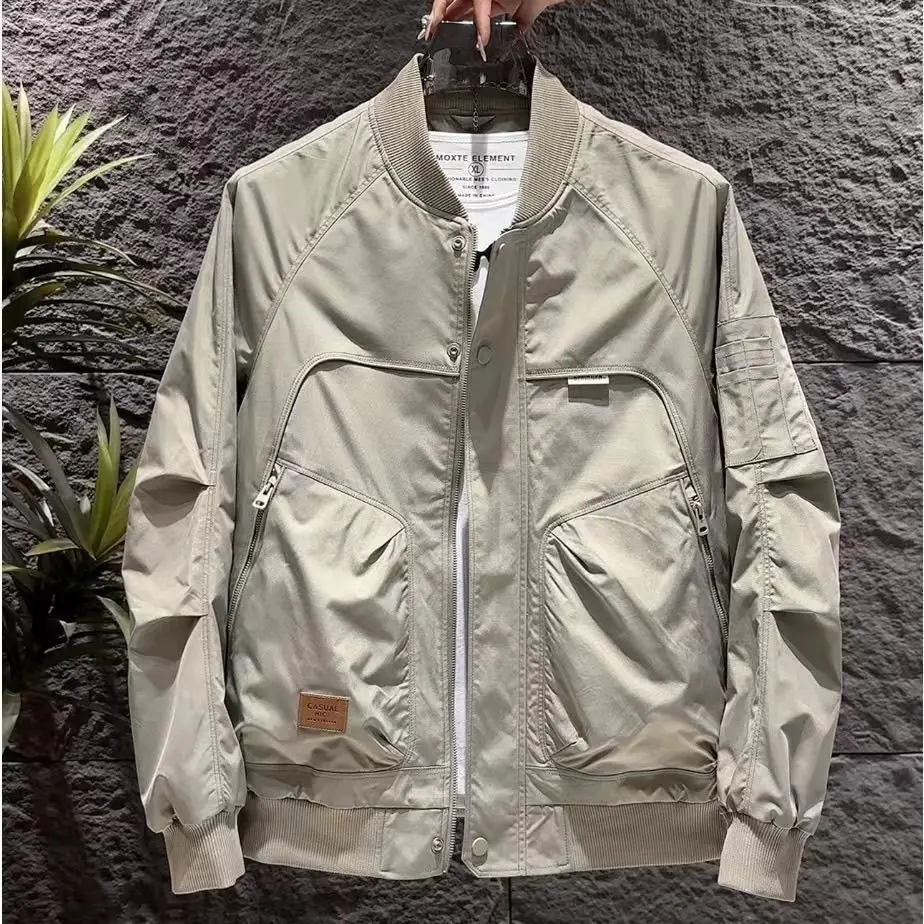 

Casual Men's Workwear Jaet Spring Autumn Stand Collar Faionable Versatile Leisure Outerwear Polyester/Nylon Cosite Fiber