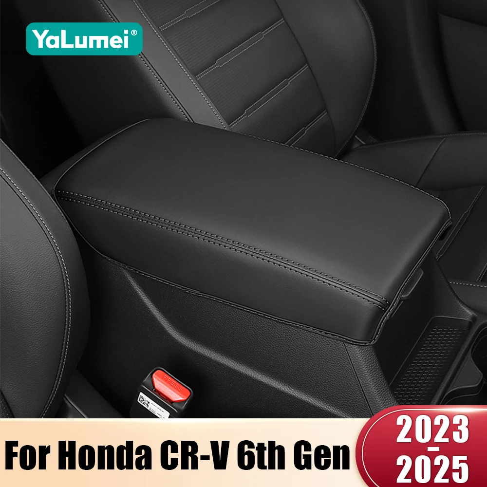 Für Honda CR-V 6th Gen 2023 2024 2025 CRV Hybrid Auto Mittelkonsole Armlehne Box Abdeckung Zentrale Armlehne Leder Trim Zubehör