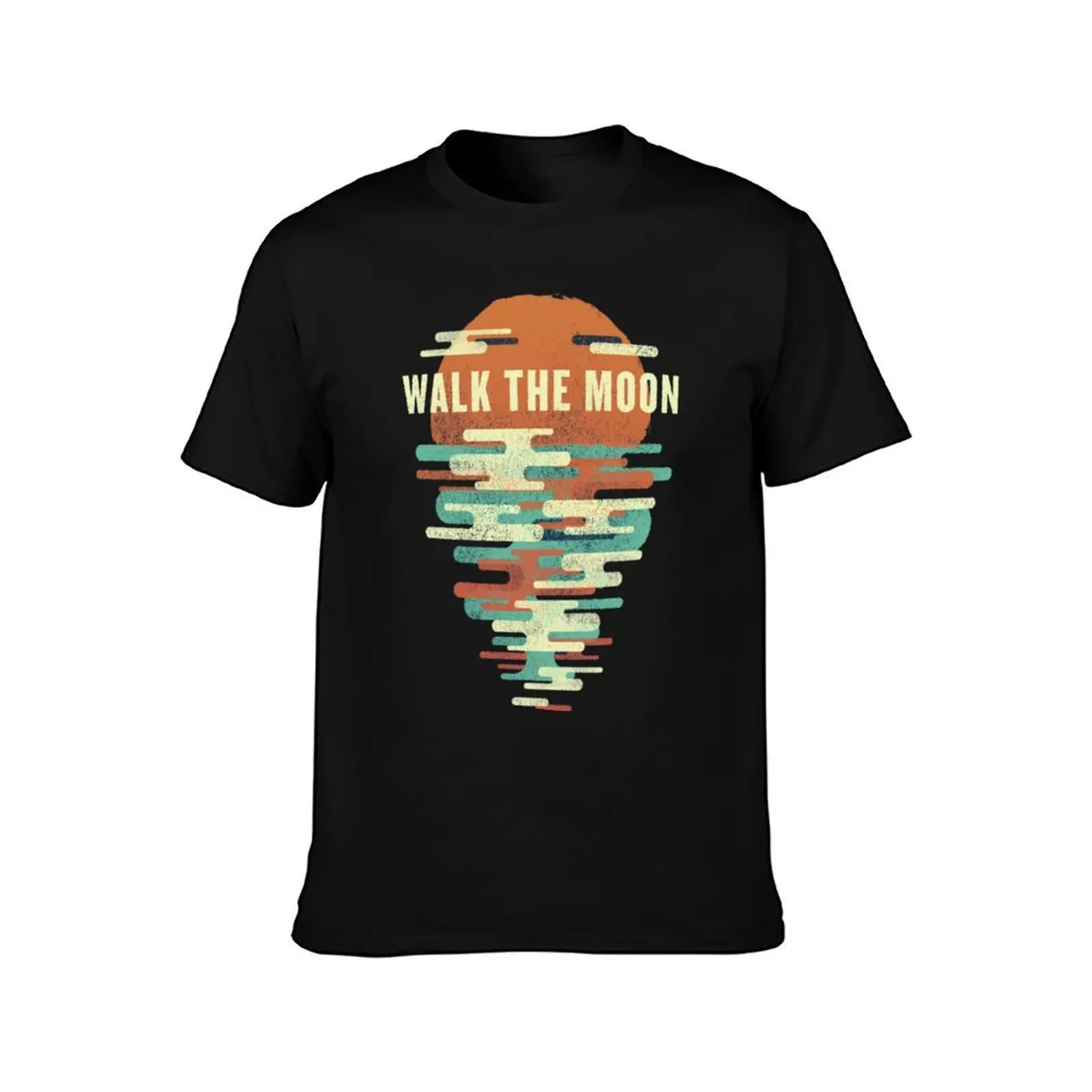 Neon WALK THE MOON Classic T-Shirt, Summer Casual Cotton Tee, Oversized Streetwear Tops, Vintage Graphic Print, Unisex Men Women
