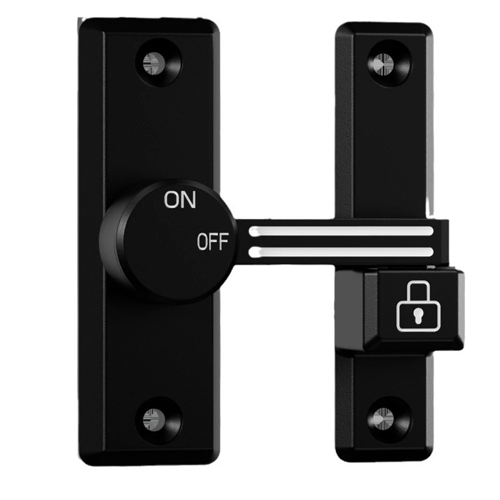 Loquet de porte lumineux, serrure de porte coulissante, boulon de grange à 90 degrés, en alliage de