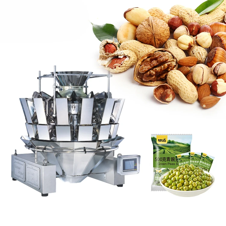 Automatic multi-function multihead weighing packing french fries snacks food pop corn popcorn packaging machine