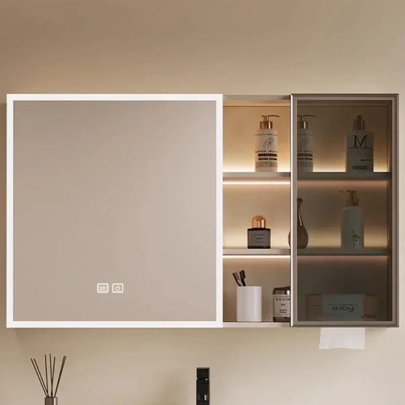 خزائن حمام ذكية على الطراز الإيطالي خزانة حمام بسيطة مثبتة على الحائط أثاث منزلي يعمل باللمس Armadi Specchi HBMC #1