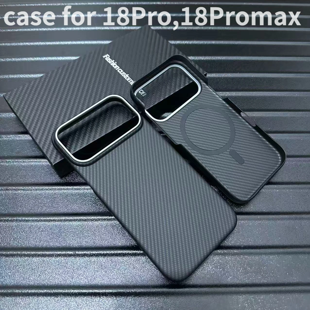 Ultra-thin 600D Aramid Carbon Fiber PC Magnetic Case for iPhone 18Pro, 18Pro Max, with Metal Ring Lens for MagSafe Protective Ca