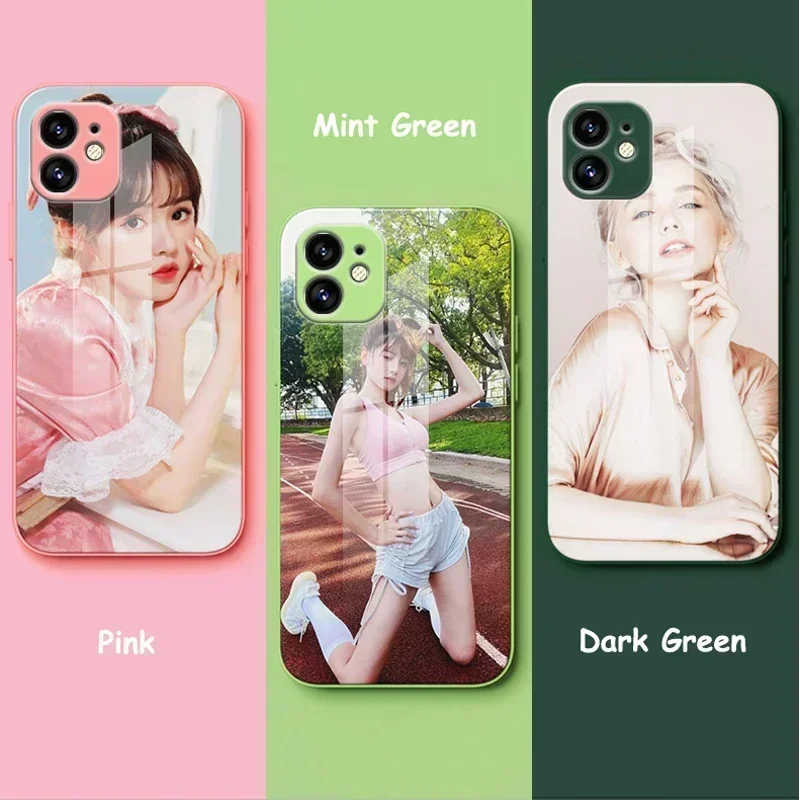 Etui z hartowanego szkła z własnym zdjęciem na iPhone 17 Air 16 15 14 13 12 Pro Max Mini 11 XR SE XS 8 Plus, unikalny bumper, obudowa DIY — zdjęcie produktu 2