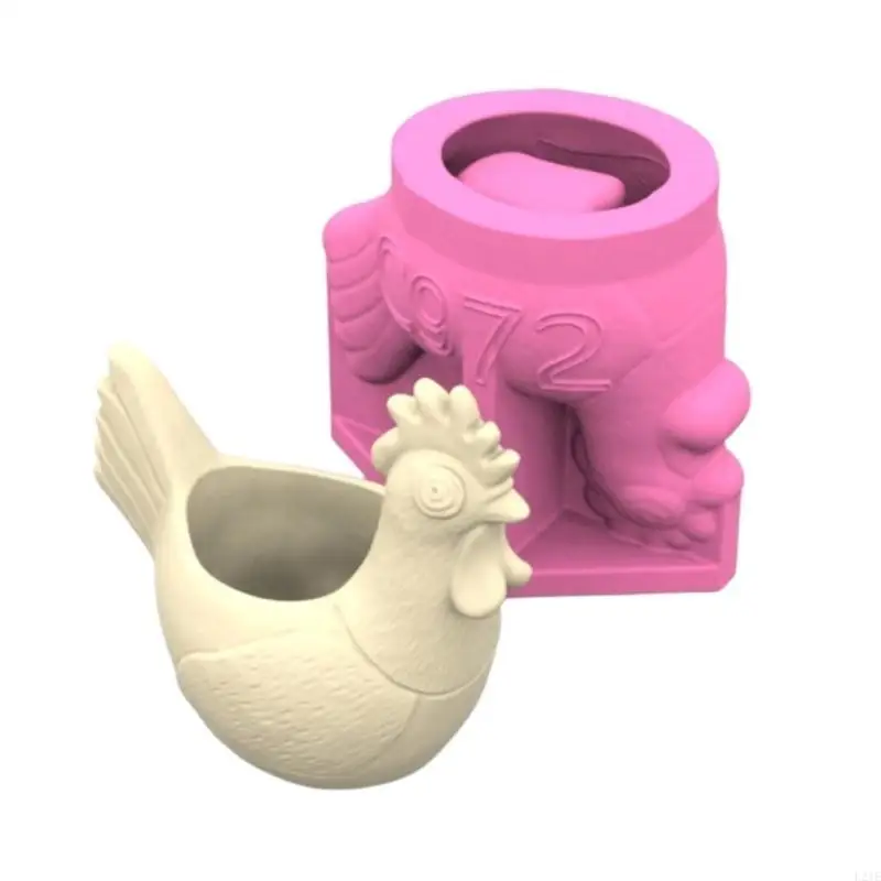 

L21E Handmade Silicone Mold Rooster Pen Holder Moulds Suitable for Crafting