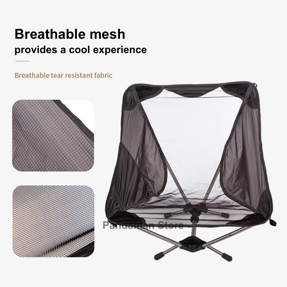 Ultra light Mountaineering camping Chair portable folding Ground Beach Chair Mesh seat summer Hiking backpack trekking chair