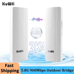 KuWFi 900Mbps Outdoor CPE Wireless Bridge 5GHz Wifi Bridge Long Range Extender Access AP Wifi Coverage Point to Point 3KM