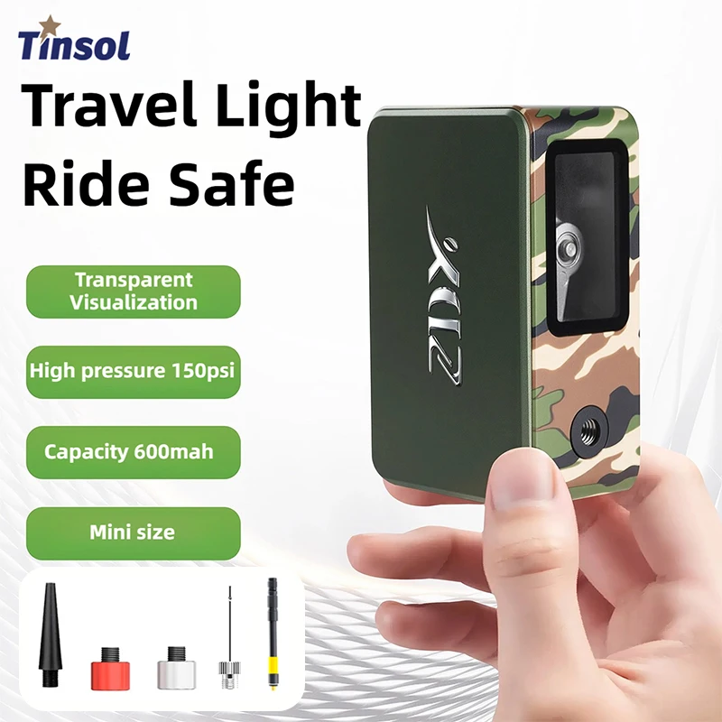 

TINSOL 2025 New Mini Portable Bicycle Pump 150 PSI Smart Wireless Bicycle Inflator Suitable for Bicycles, Motorcycles, and Balls